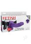 Fetish Fantasy Series Vibrating Hollow Strap-on Dildo With Balls And Harness With Remote Control 7in - Purple